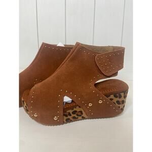 Very Volatile Los Angeles Size 7 Betsy Platform Shoe Whiskey/ Cheetah NEW BOX